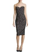 Michael Kors Strapless Lace Jacquard Sheath Dress - Lyst