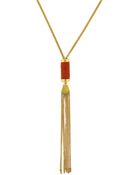 Vince Camuto Goldtone Orange Tassel Pendant Necklace - Lyst