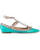 Valentino 'Rockstud' Ballerinas - Lyst