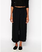 Monki Wide Leg Capri Pants - Lyst