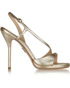 Paul Andrew Aria Metallic-Leather Sandals - Lyst