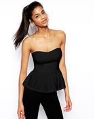 Asos Bandeau Peplum Top - Lyst