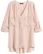H&M V-Neck Blouse - Lyst