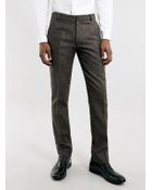 Topman Made In England Brown Textured Suit Dress Pants - Lyst