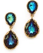 Oscar de la Renta Large Crystal Clip On Earrings - Lyst