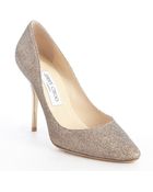Jimmy Choo Gold Glitter Fabric 'Mitchel' Pumps - Lyst