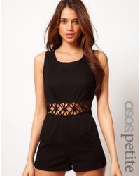 Asos Collection Asos Petite Exclusive Playsuit With Cut Out Waist In