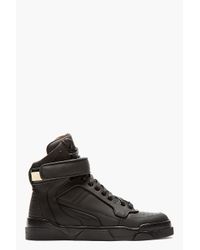 Lyst Givenchy Black Matte Leather High Top Tyson Sneakers In Black