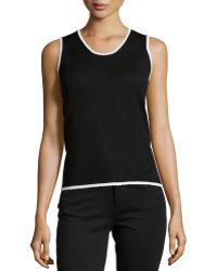 Carolina Herrera Knit Shell W/ Scalloped Trim - Lyst