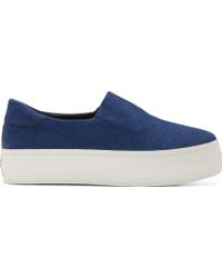 Opening Ceremony Indigo Denim Slip_On Platform Sneakers - Lyst
