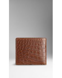 Burberry Alligator Folding Wallet - Lyst