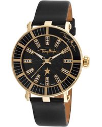 Thierry Mugler Women'S Black Genuine Leather Black Dial - Lyst