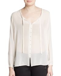 Joie Denise Bead-Trimmed Silk Blouse - Lyst