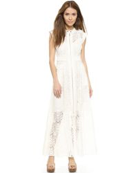 Rebecca Taylor Floral Lace Maxi Dress - Cream - Lyst