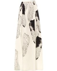 Honor Dragonfly Wings-Print Silk Skirt - Lyst
