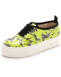 Markus Lupfer Zebra Platform Sneakers - Lime - Lyst