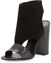 B Brian Atwood Biella Suede And Snake Sandal - Lyst