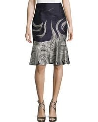 Carolina Herrera Flounce-Hem Cocktail Skirt - Lyst