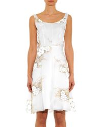 Honor Floral-Print Silk-Organza Dress - Lyst