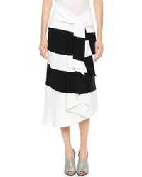 Jay Ahr Satin Skirt - Black/White - Lyst