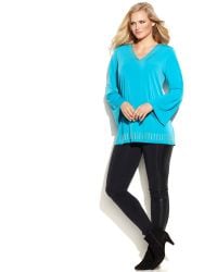 Michael Kors Michael Plus Size Studded V-Neck Tunic - Lyst