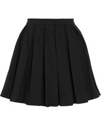Balmain Pleated Brushed Cotton-Blend Skirt - Lyst