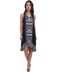 Karen Kane Indigo Contrast Hi Lo Dress - Lyst