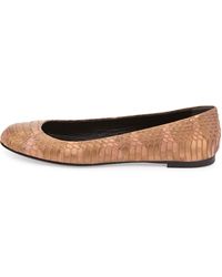 Giuseppe Zanotti Snake-Embossed Leather Ballet Flat - Lyst