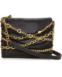 Betsey Johnson Black Betsy'S Chain Crossbody - Lyst