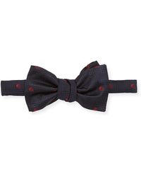 Alexander McQueen Prince Of Wales Pre-Tied Skull-Print Bow Tie - Lyst