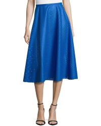 Michael Kors Felt Perforated Circle Skirt - Lyst
