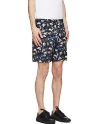 Markus Lupfer Black Floral Print Shorts - Lyst