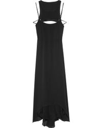 Max Azria Draped-back Silk-georgette Dress - Lyst