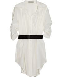 Max Azria Belted Cotton-blend Shirt Dress - Lyst
