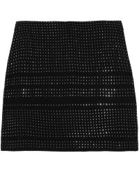 Max Azria Stud-embellished Silk-chiffon Mini Skirt - Lyst
