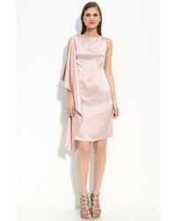 St. John Evening Liquid Satin Dress - Lyst