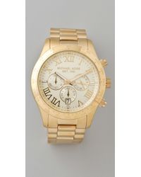 Michael Kors Layton Tortoise-look Bracelet Chronograph Watch in Gold | Lyst