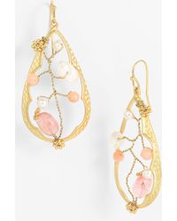 Cara Accessories Open Teardrop Earrings - Lyst