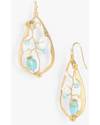 Cara Accessories Open Teardrop Earrings - Lyst