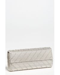 Whiting & Davis Crystal Chevron Flap Clutch - Lyst