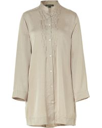 Donna Karan Intimates Taupe Laundered Satin Sleepshirt - Lyst