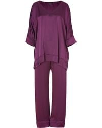 Donna Karan Intimates Grape Glamour Silk Pajamas - Lyst