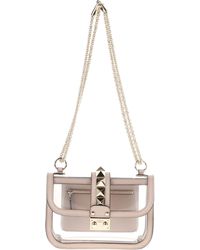 Valentino Poudre And Clear Pvc Rock Stud Flap Cross Body In Transparent Lyst