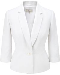 Cc Petite White Linen Jacket - Lyst