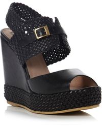 Pied A Terre Litzy Woven Wedge with Buckle - Lyst