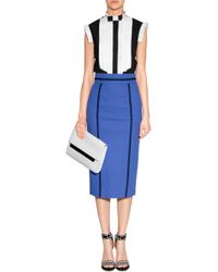 L'Wren Scott Black/White Cotton Blend Top - Lyst