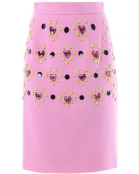 Honor Heart Jewel-Embellished Pencil Skirt - Lyst