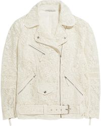 Alessandra Rich Lace Biker Jacket - Lyst