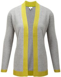 Cc Silver Grey Needle Punch Cardigan - Lyst