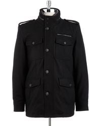 black guess coat mens